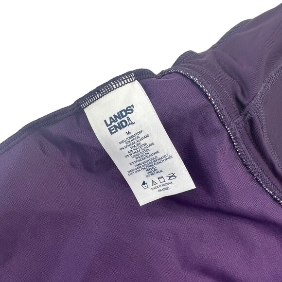 Lands End Womens Floral Tankini Top Sz 16 W/Built-In Bra Support Deep V-Neckline - Picture 4 of 13